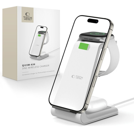 TECH-PROTECT QI15W-A36 3IN1 WIRELESS CHARGER DO MAGSAFE IPHONE 12 13 14 15