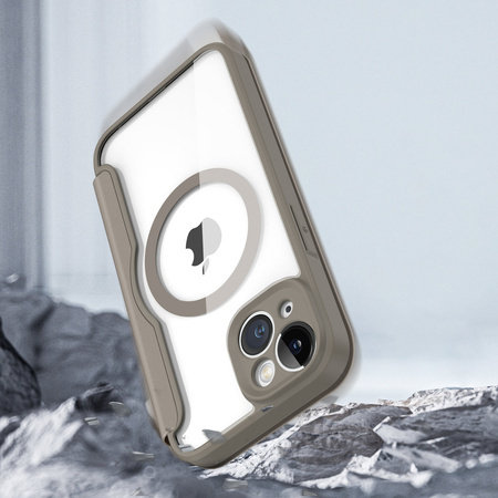 Dux Ducis Skin X Pro etui iPhone 14 magnetyczny pokrowiec MagSafe z klapką beżowy