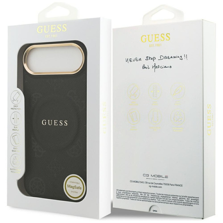 Etui Guess Peony Hot Stamp MagSafe do    iPhone Air czarny