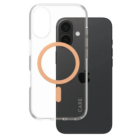 Etui CARE by PanzerGlass Flagship Case z MagSafe na iPhone 16 - pomarańczowe