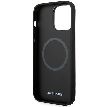 AMG AMHMP14XOSDBK iPhone 14 Pro Max 6,7" czarny/black hardcase Leather Curved Lines MagSafe