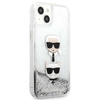 Karl Lagerfeld KLHCP13SKICGLS iPhone 13 mini 5,4" srebrny/silver hardcase Liquid Glitter Karl&Choupette Head
