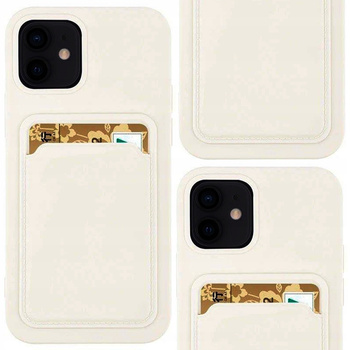 Card Case silikonowe etui portfel z kieszonką na kartę dokumenty do Samsung Galaxy S21+ 5G (S21 Plus 5G) biały