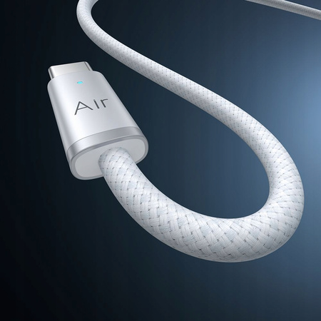MCDODO KABEL USB-A USB-C SZYBKIE ŁADOWANIE USB TYP C 6A 100W 1M LED BIAŁY