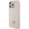 Etui Guess Silicone Logo Strass 4G do iPhone 15 Pro Max - różowe