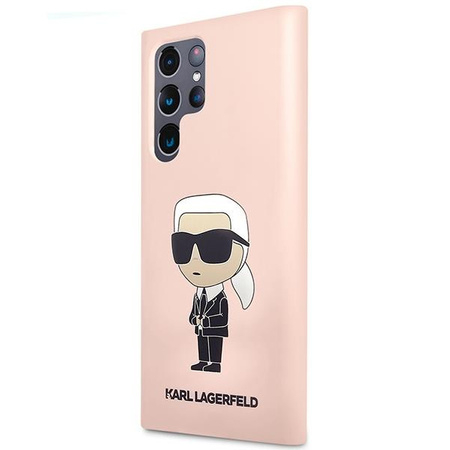 Etui Karl Lagerfeld KLHCS23LSNIKBCP Sam S23 Ultra S918 hardcase - różowe Silicone Ikonik