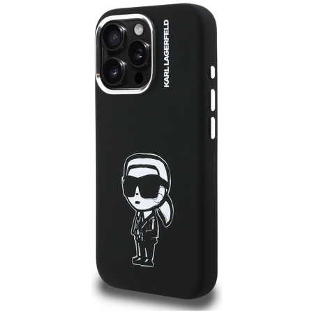 Etui Karl Lagerfeld Silicone Karl Sketch MagSafe do iPhone 16 Pro Max czarny