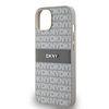 DKNY ETUI HARDCASE DO IPHONE 14 15 136.1 LEATHER MONO STRIPE & METAL LOGO