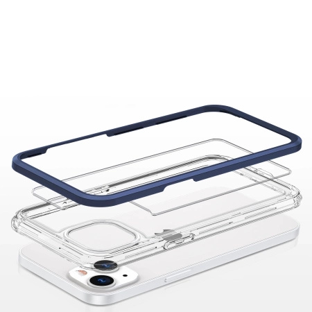 HURTEL ETUI CLEAR 3IN1 POKROWIEC DO IPHONE 13 ŻELOWY RAMKA PRZEŹROCZYSTY