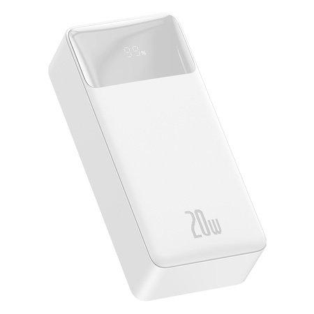 Baseus Bipow powerbank z szybkim ładowaniem 30000mAh 20W biały (Overseas Edition) + kabel USB-A - Micro USB 0.25m biały (PPBD050402)
