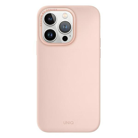 Etui Uniq Lino Hue na iPhone 14 Pro Magclick Charging rózowy/blush pink