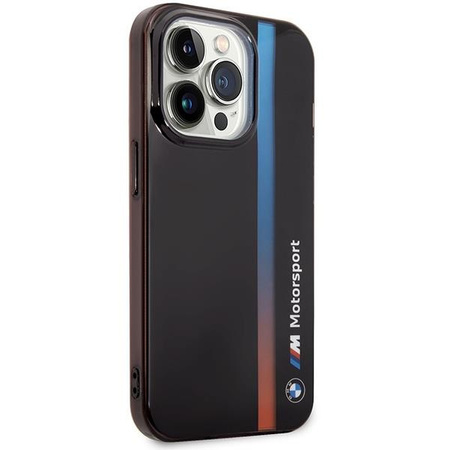 Etui BMW BMHCP14L22HVGV na iPhone 14 Pro - czarne IML Tricolor Stripe