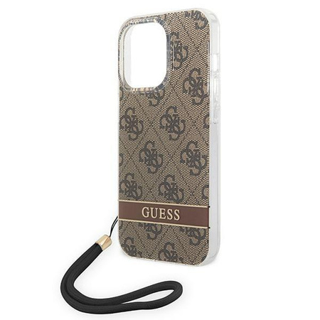 Guess GUOHCP14XH4STW iPhone 14 Pro Max 6,7" brązowy/brown hardcase 4G Print Strap