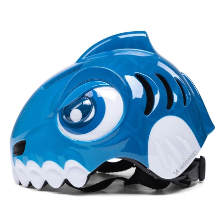 Kask rowerowy dziecięcy Wozinsky  motyw dinozaur 52-56 cm - niebieski