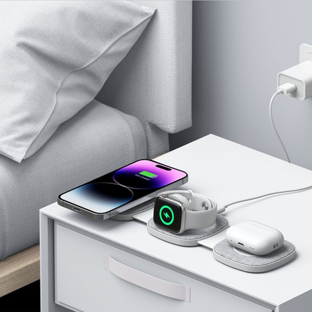 TECH-PROTECT QI15W-A32 3IN1 ŁADOWARKA INDUKCYJNA DO MAGSAFE IPHONE 11 12 13