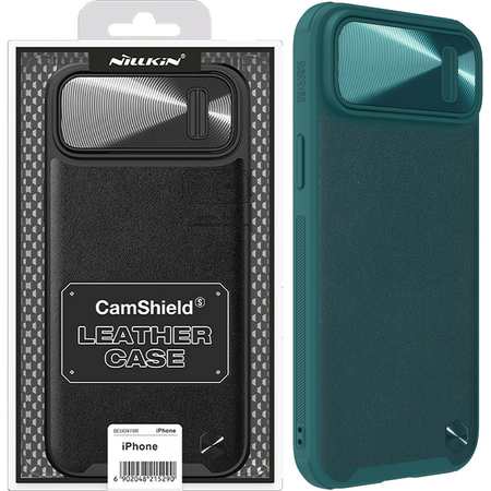 Nillkin CamShield Leather S Case etui iPhone 14 pokrowiec z osłoną na aparat zielone