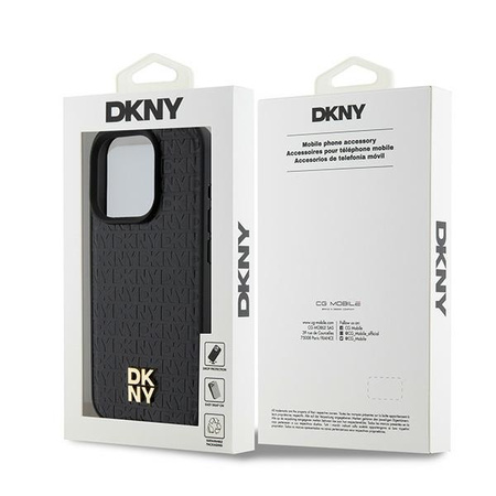 DKNY ETUI DO IPHONE 15 PRO DO MAGSAFE SKÓRA Z WZOREM MONOGRAM I LOGO