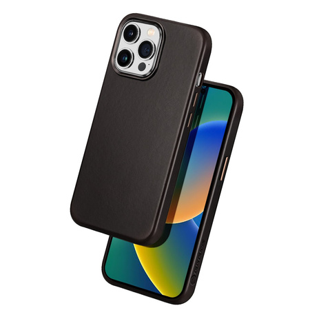 Dux Ducis Naples etui do iPhone 14 Pro skórzany pokrowiec (kompatybilny z MagSafe) ciemnobrązowy