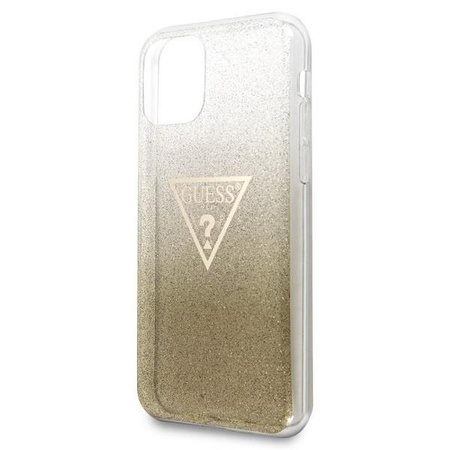 Guess GUHCN65SGTLGO iPhone 11 Pro Max złoty/gold hard case Glitter Triangle