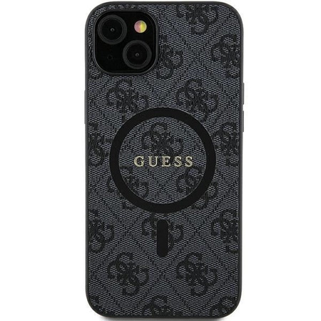 Etui Guess 4G Collection Leather Metal Logo MagSafe na Samsung Galaxy S24 Ultra - czarne