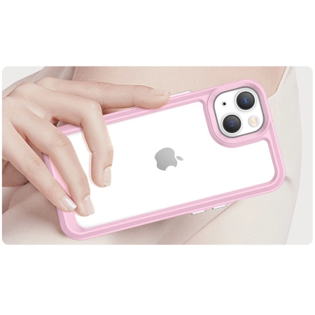 HURTEL OUTER SPACE CASE POKROWIEC SZTYWNY DO IPHONE 14 PLUS ŻELOWA RAMKA