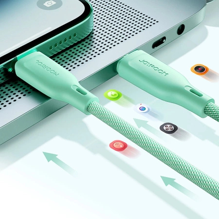 Kabel Joyroom Multi-Color Series SA34-CC3 USB-C / USB-C 60W szybki transfer 1m - różowy