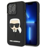 Etui Karl Lagerfeld KLHCP13LKH3DBK na iPhone 13 Pro / 13 - czarne 3D Rubber Karl's Head