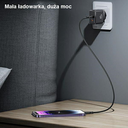 USAMS ŁADOWARKA 2XUSB-C T54 GAN 40W DO TELEFONÓW APPLE IPHONE ANDROID