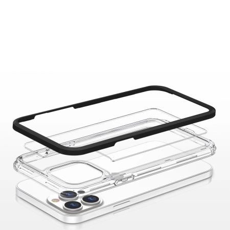 HURTEL ETUI CLEAR 3IN1 POKROWIEC DO IPHONE 13 PRO Z RAMKĄ I ŻELOWĄ POWŁOKĄ