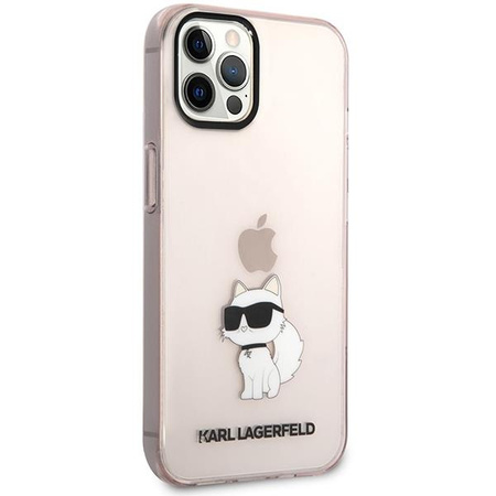 Etui Karl Lagerfeld KLHCP12MHNCHTCP na iPhone 12 /12 Pro - różowe Ikonik Choupette