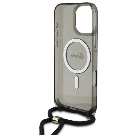 GUESS ETUI HARDCASE CROSSBODY CORD SCRIPT DO MAGSAFE DO IPHONE 16 PRO 6.3