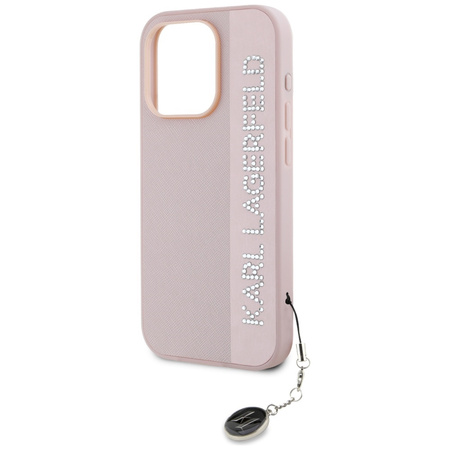 KARL LAGERFELD ETUI DO IPHONE 15 PRO MAX 6.7 SAFFIANO Z RHINESTONES I CHARM