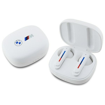 BMW słuchawki Bluetooth BMBEMIATP20LOH   TWS + stacja dokująca biały/white Printed Logos