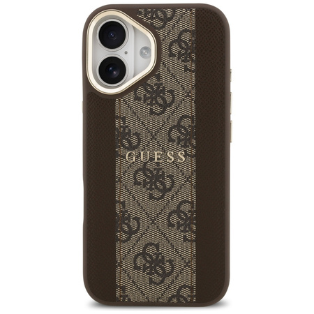 Etui Guess 4G Stripe MagSafe do iPhone   17 brązowy