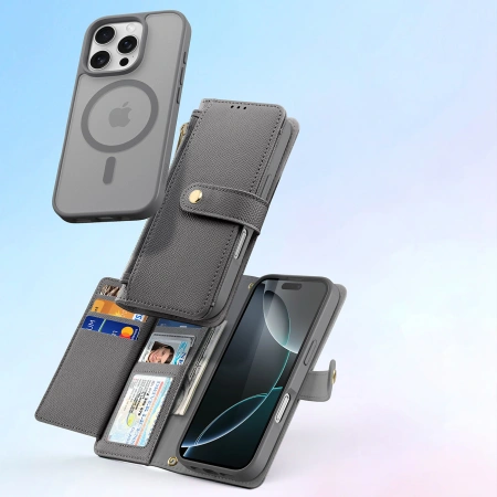DUX DUCIS ETUI LAWA DO IPHONE 16 PRO Z ODDZIELNYM MAGNETYCZNYM PORTFELEM