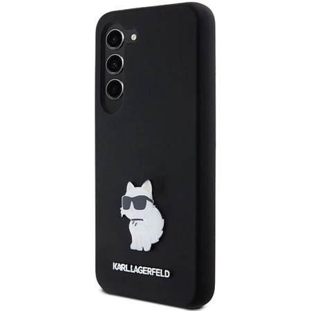 Etui Karl Lagerfeld Silicone Choupette Metal Pin na Samsung Galaxy S23 - czarne