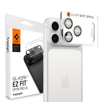 OSŁONA APARATU SPIGEN OPTIK PRO XL GLAS.TR ”EZ FIT” CAMERA PROTECTOR IPHONE 17 PRO SILVER