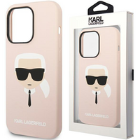 Karl Lagerfeld KLHMP14XSLKHLP iPhone 14 Pro Max 6,7" hardcase jasnoróżowy/light pink Silicone Karl`s Head Magsafe