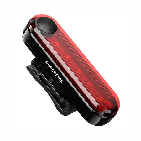 SUPERFIRE LAMPKA ROWEROWA TYLNA BTL01 DO WIECZORNYCH PRZEJAŻDŻEK USB 230MAH