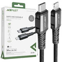 Acefast kabel MFI USB Typ C - Lightning 1,2m, 30W, 3A czarny (C1-01 black)