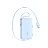 Powerbank Joyroom JR-PR2L 10000mAh 35W z wbudowanym zwijanym kablem USB-C i kablem-smyczą USB-C - niebieski