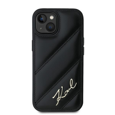 KARL LAGERFELD ETUI HARDCASE DIAGONAL QUILTED SCRIPT DO IPHONE 15 14 13 6.1