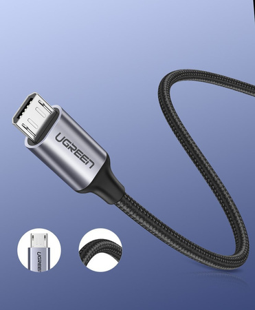 Ugreen kabel przewód USB - micro USB 2m szary (60148)