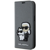 Etui Karl Lagerfeld KLBKP14SSANKCPG na iPhone 14 bookcase - srebrne Saffiano Karl&Choupette