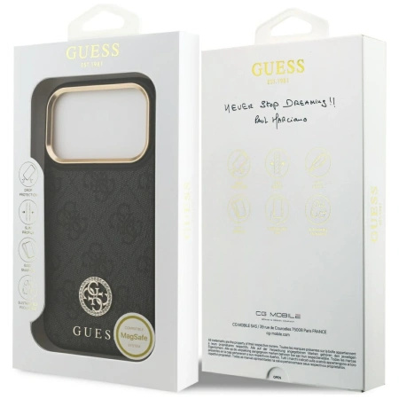 GUESS ETUI 4G STRASS LOGO MAGSAFE DO IPHONE 17 PRO Z LUKSUSOWYM DESIGNEM