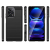 Carbon Case etui Xiaomi Poco X5 Pro 5G elastyczny silikonowy karbonowy pokrowiec czarne