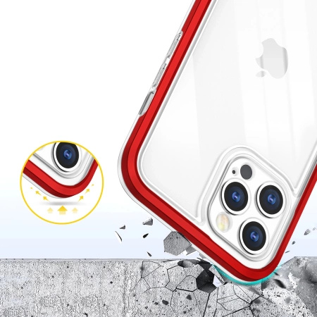 HURTEL POKROWIEC CLEAR 3IN1 DO IPHONE 12 PRO MAX Z RAMKĄ WYSOKO OCHRONNY