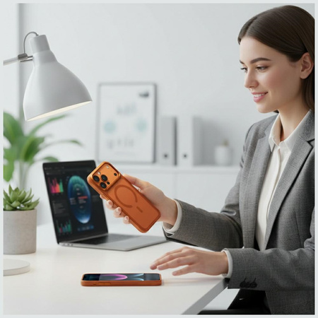Etui UNIQ Veren do iPhone 17 Pro Max     Magclick Charging pomarańczowy