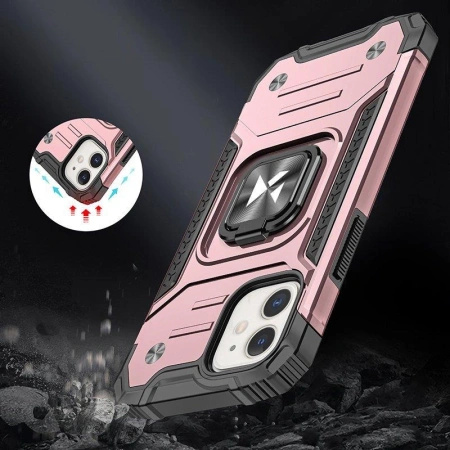WOZINSKY ETUI RING ARMOR DO IPHONE 14 PANCERNY POKROWIEC MAGNETYCZNY ZŁOTY