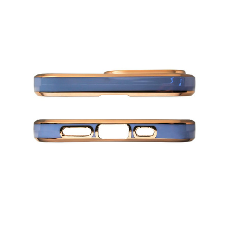 Lighting Color Case etui do iPhone 13 Pro żelowy pokrowiec ze złotą ramką niebieski